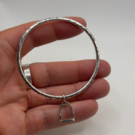 Silver Horse Stirrup Bangle