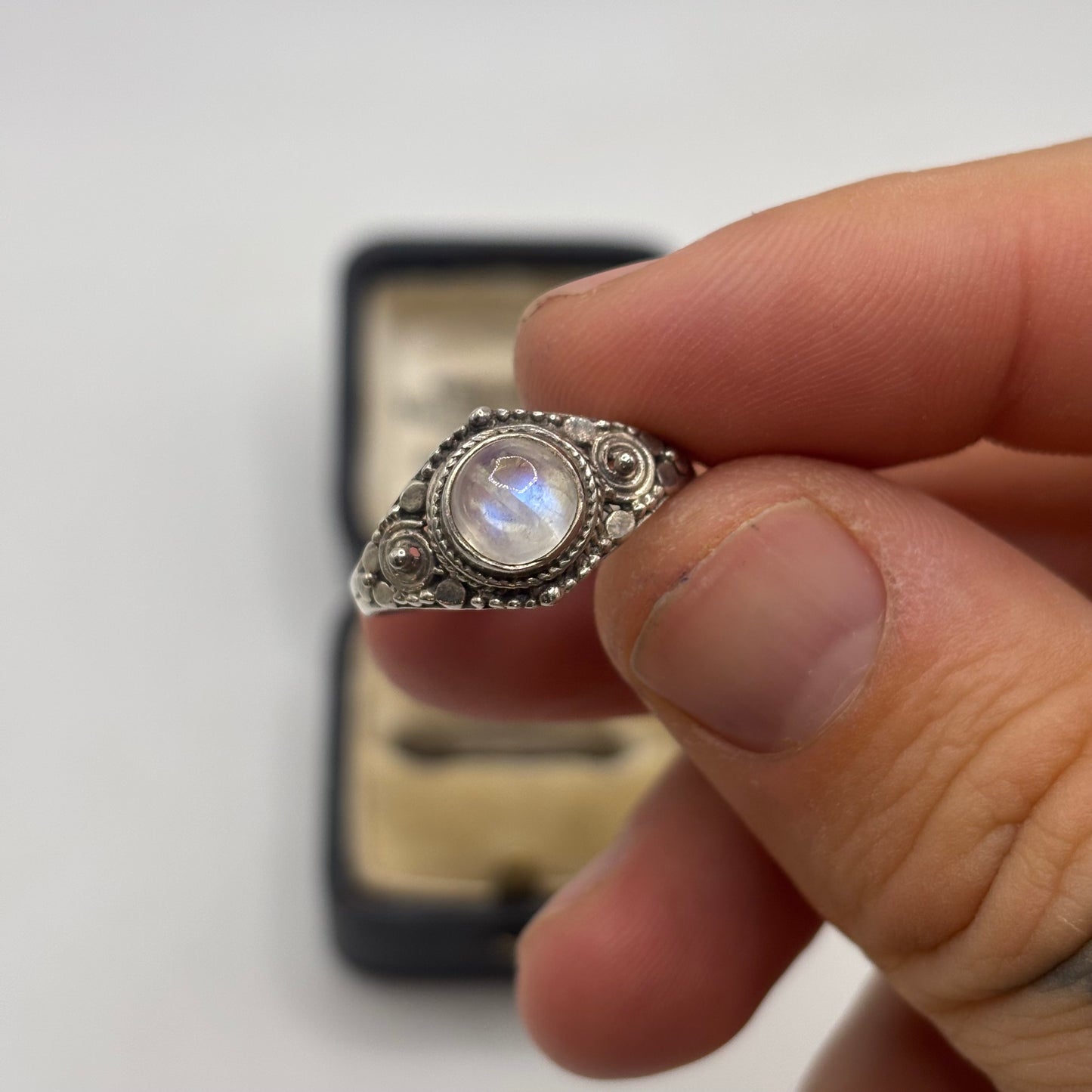 Silver Moonstone Ring