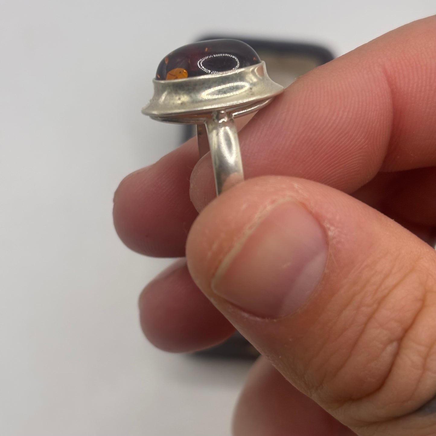 Silver Amber Ring (K)