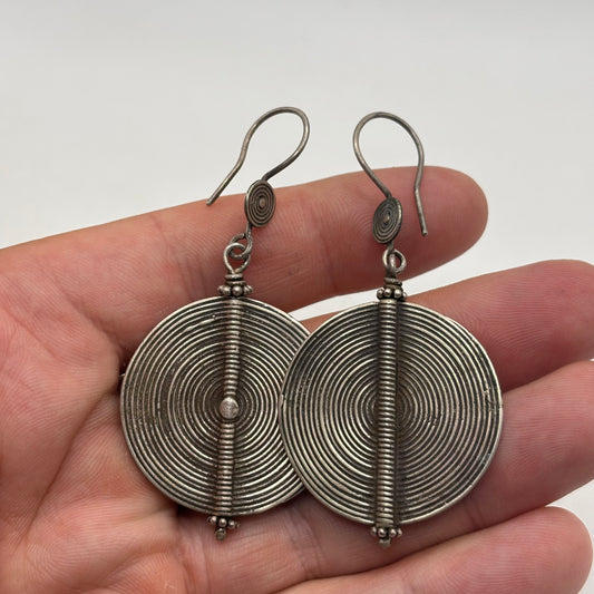 Silver Heavy Abstract Earrings