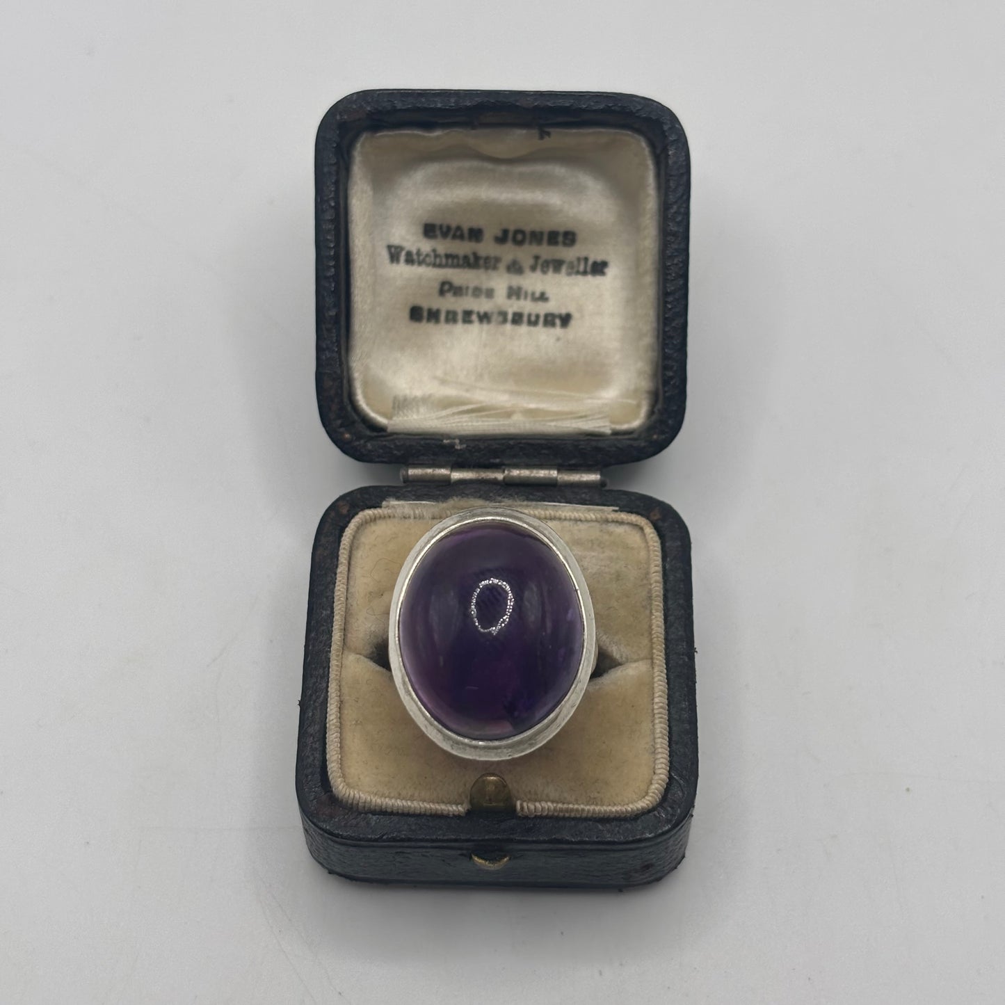Silver Chunky Amethyst Ring