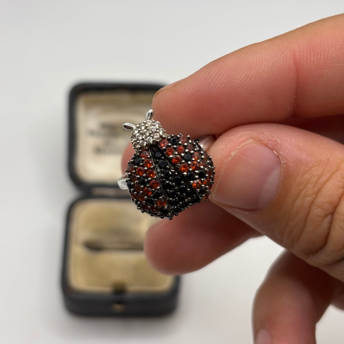 Silver Ladybird Ring (Q 1/2)
