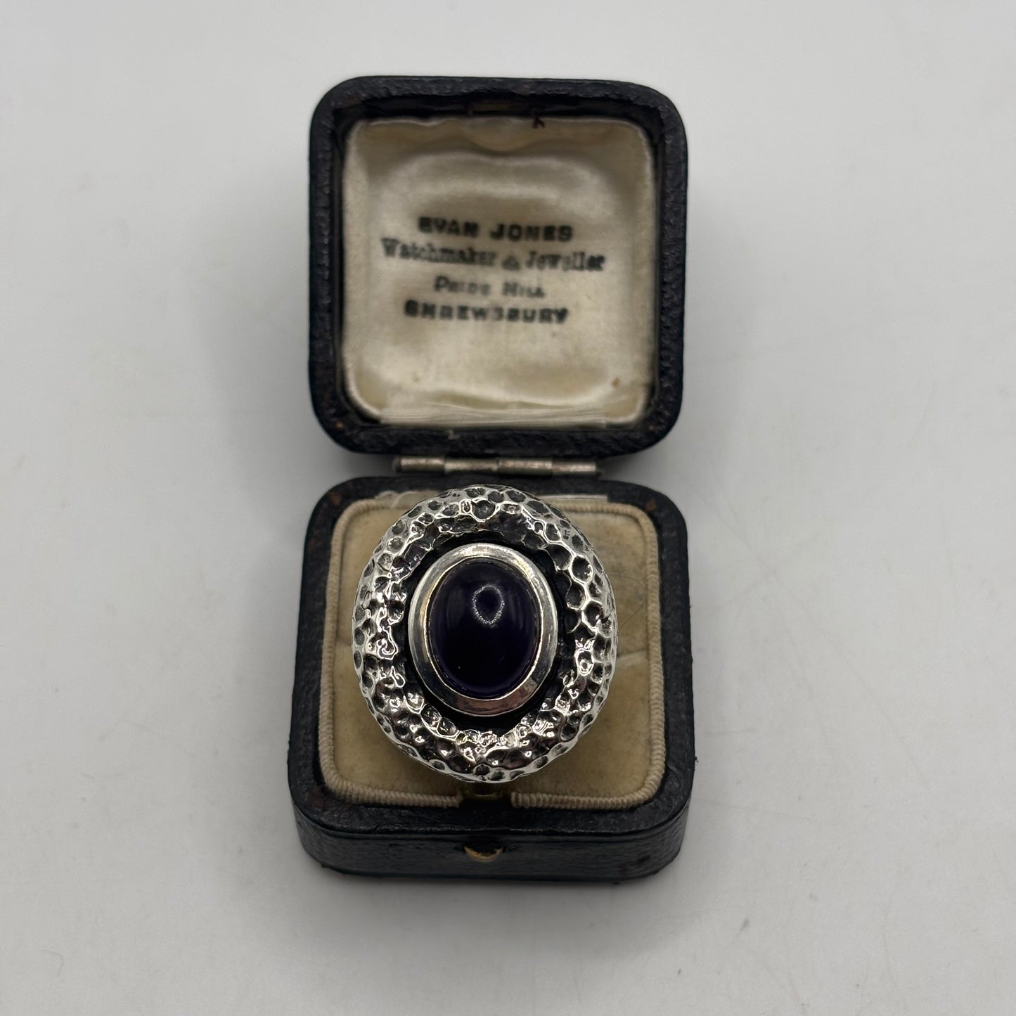 Silver Heavy Unsual Amethyst Ring (M)
