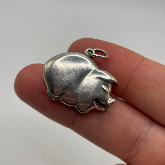 Silver Pig Pendant
