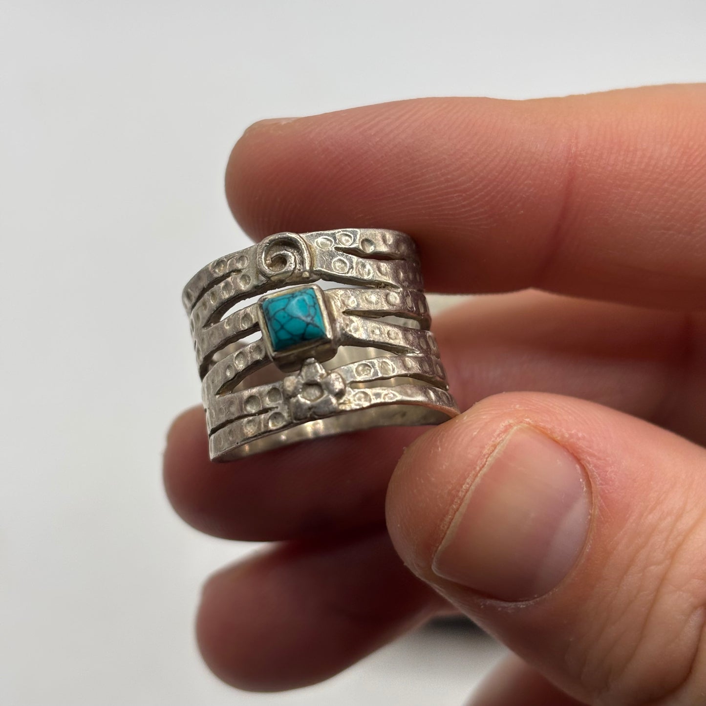 Silver Turquoise Band Ring