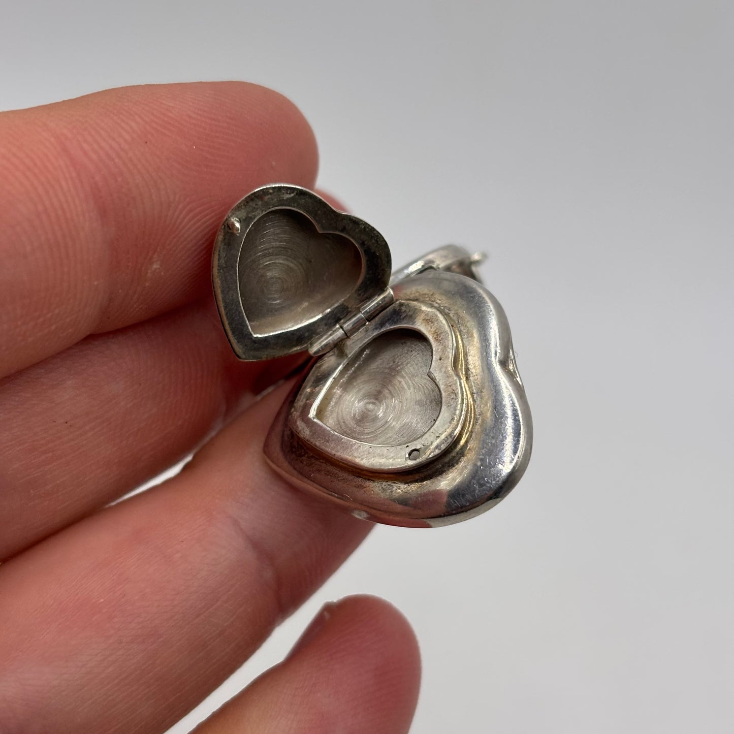 Silver Double Heart Picture Locket