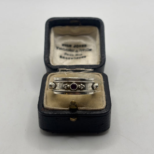 Silver Mixed Gem Spinner Ring (P)