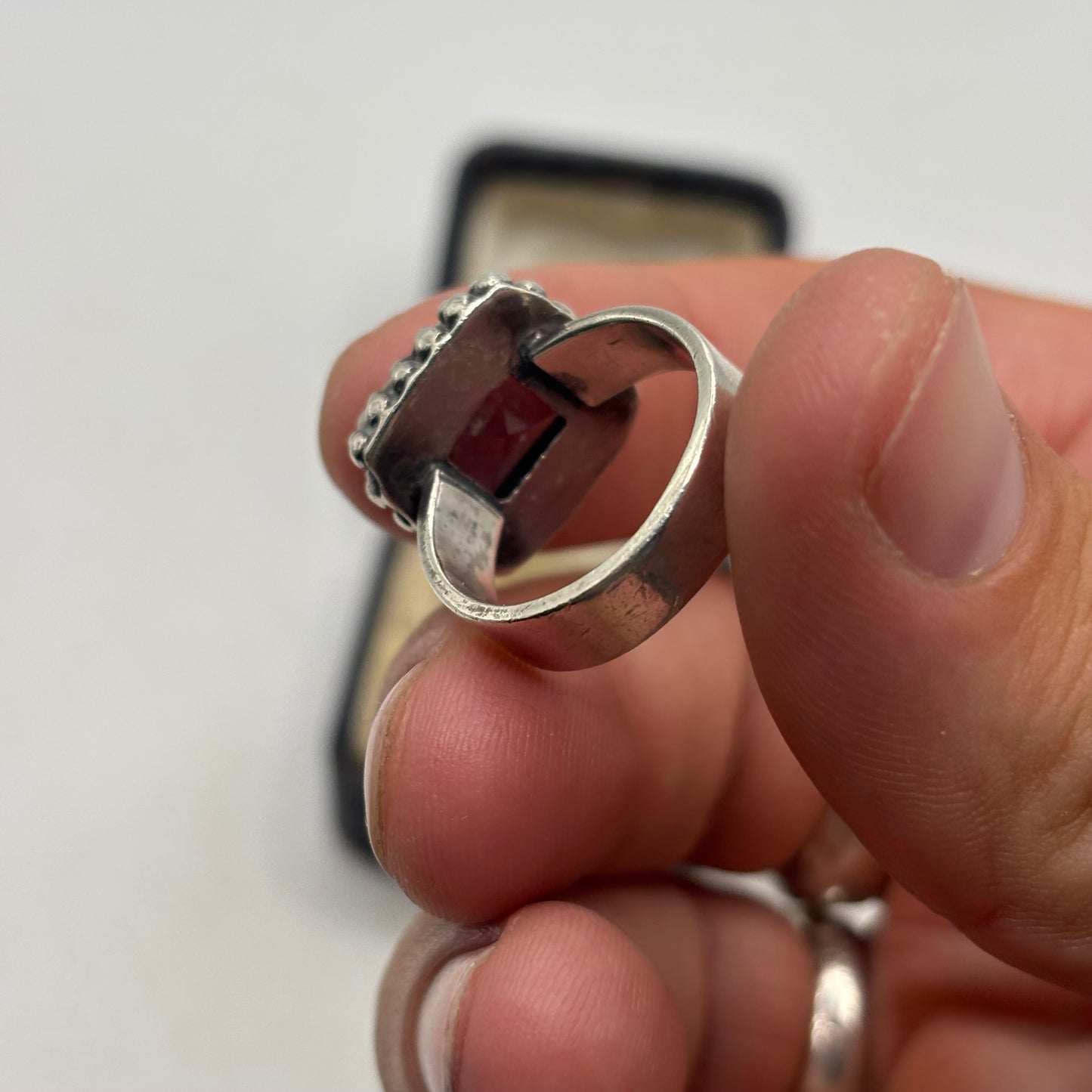 Silver Heavy Amethyst Ring (O)