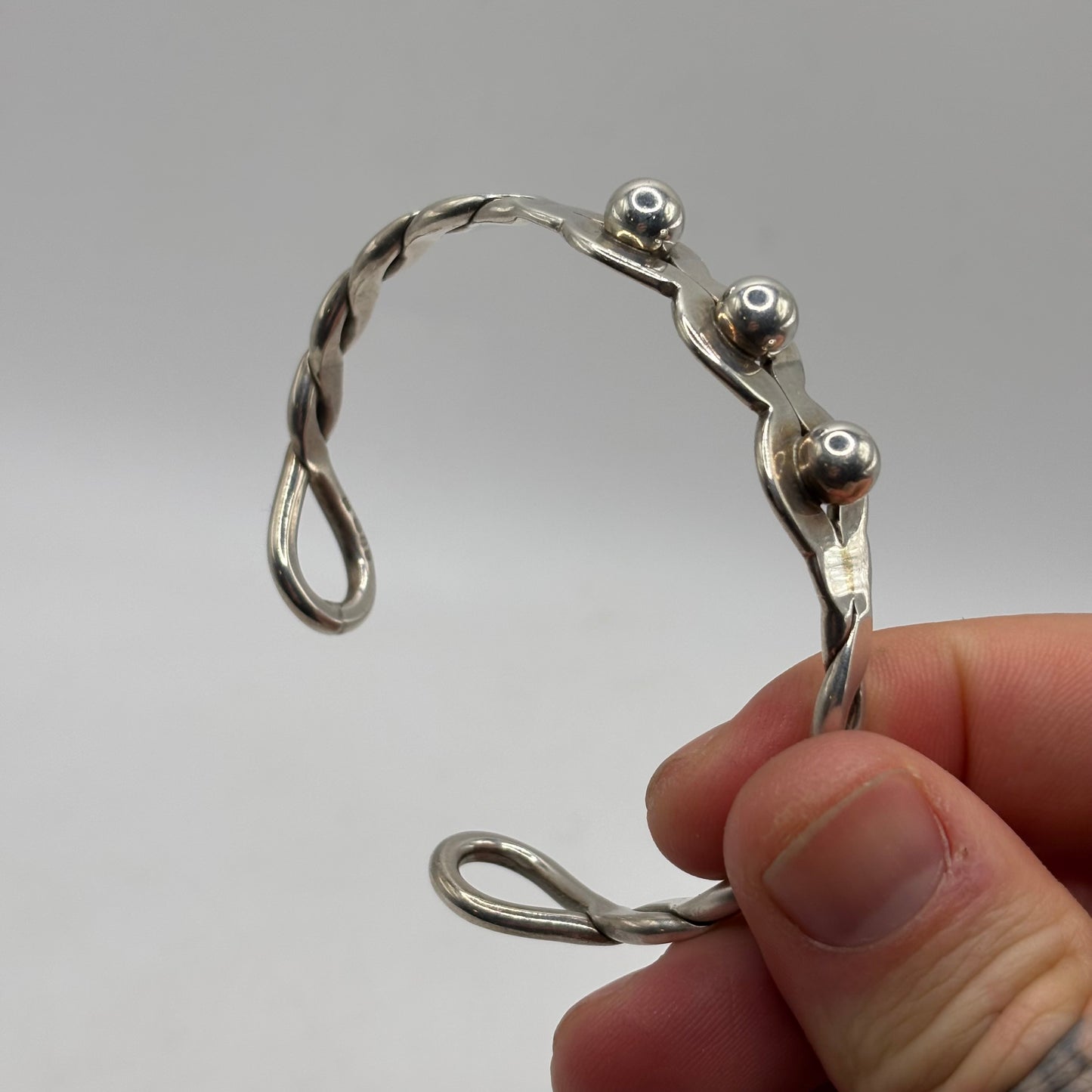 Silver Chunky Abstract Bangle