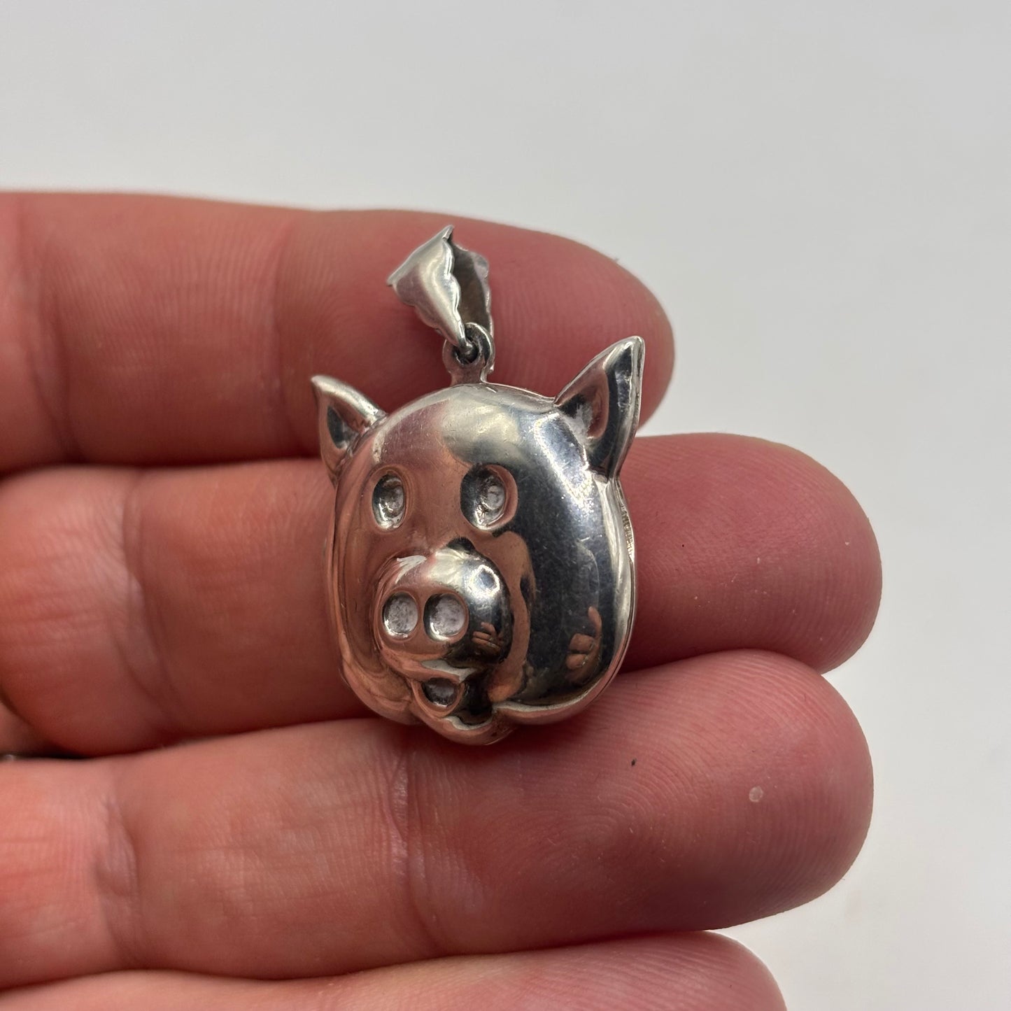 Silver Pig Locket