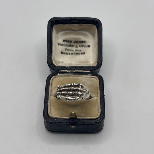 Silver Skeleton Hand Ring