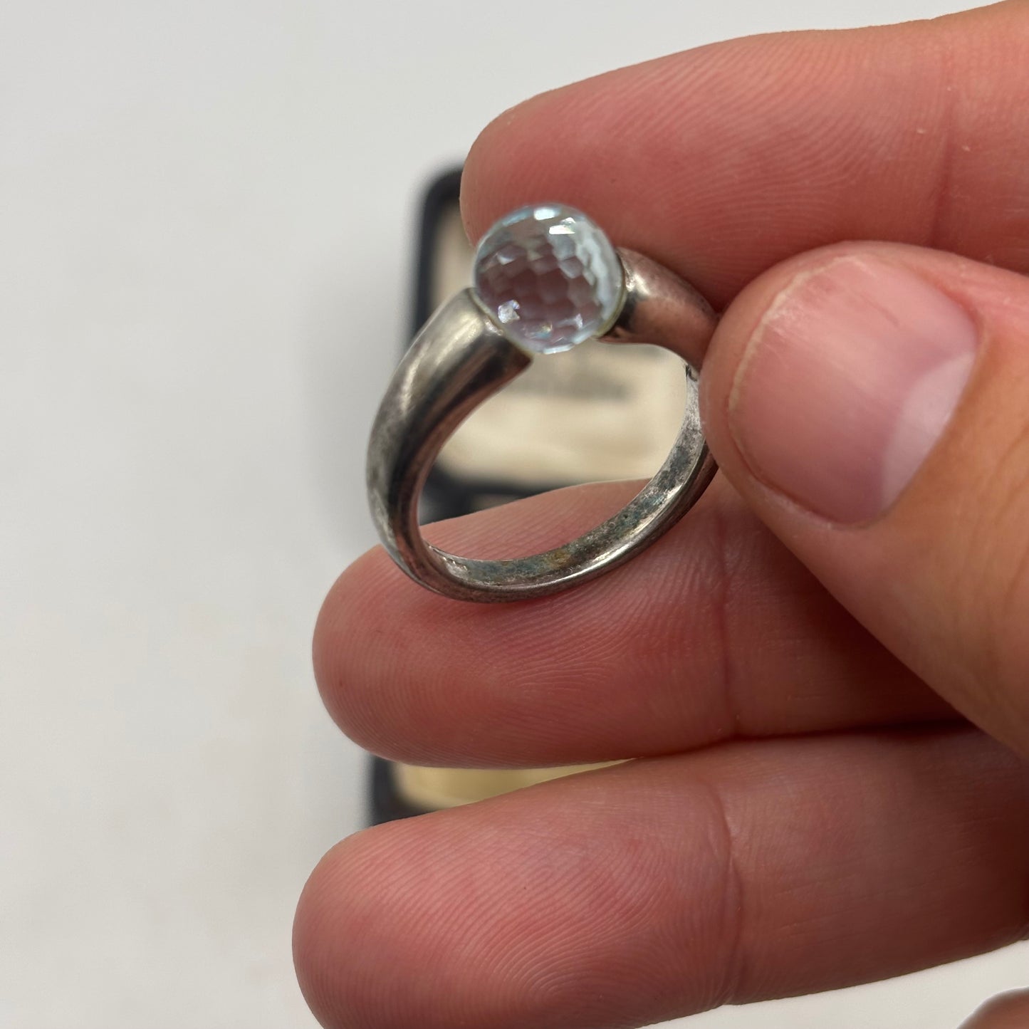 Silver Faceted Topaz Ring (R)