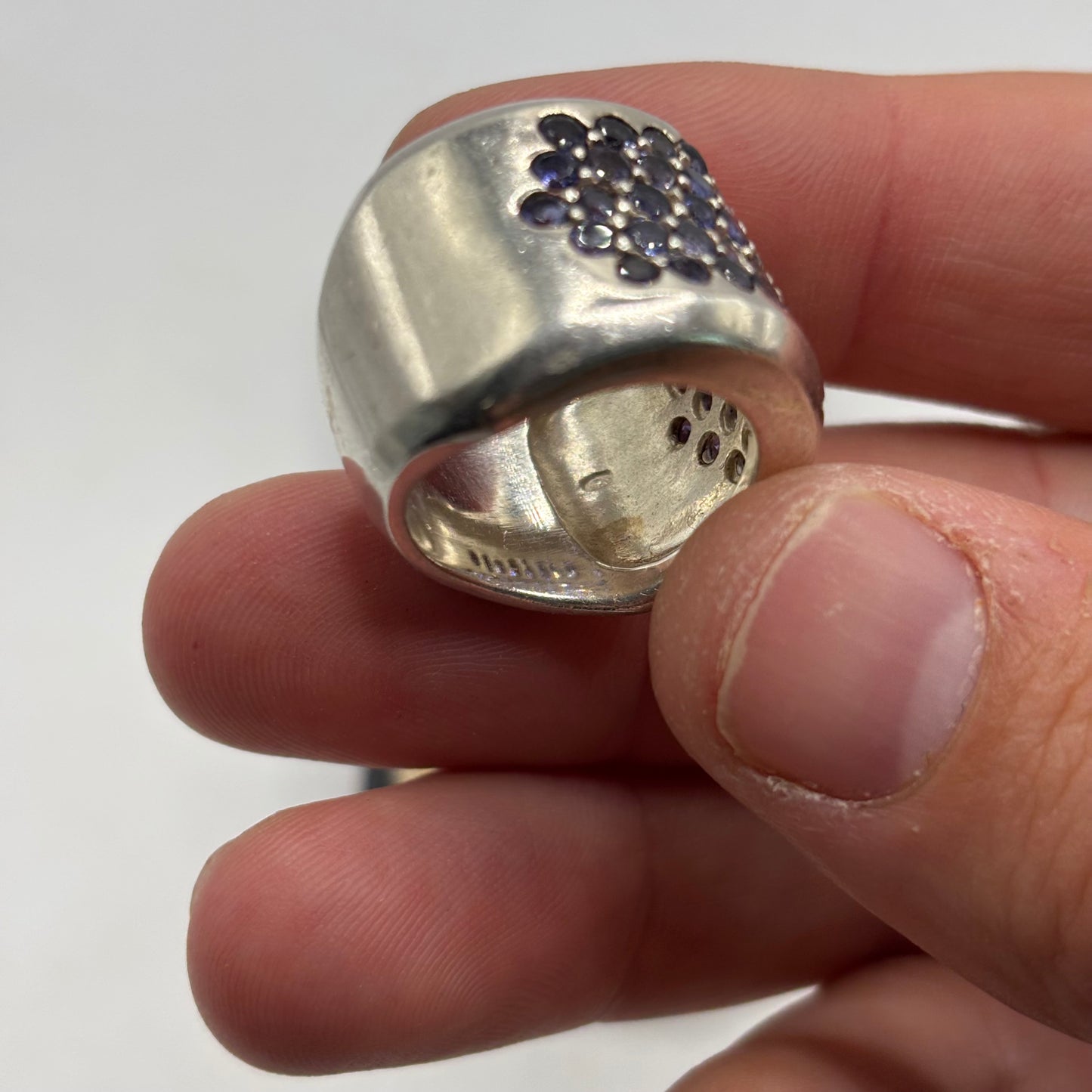 Silver Heavy Iolite Ring (N)