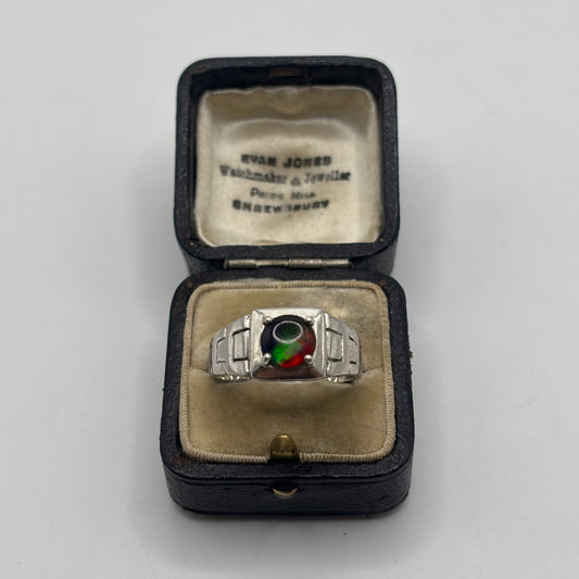 Silver Fire Opal Ring (X)