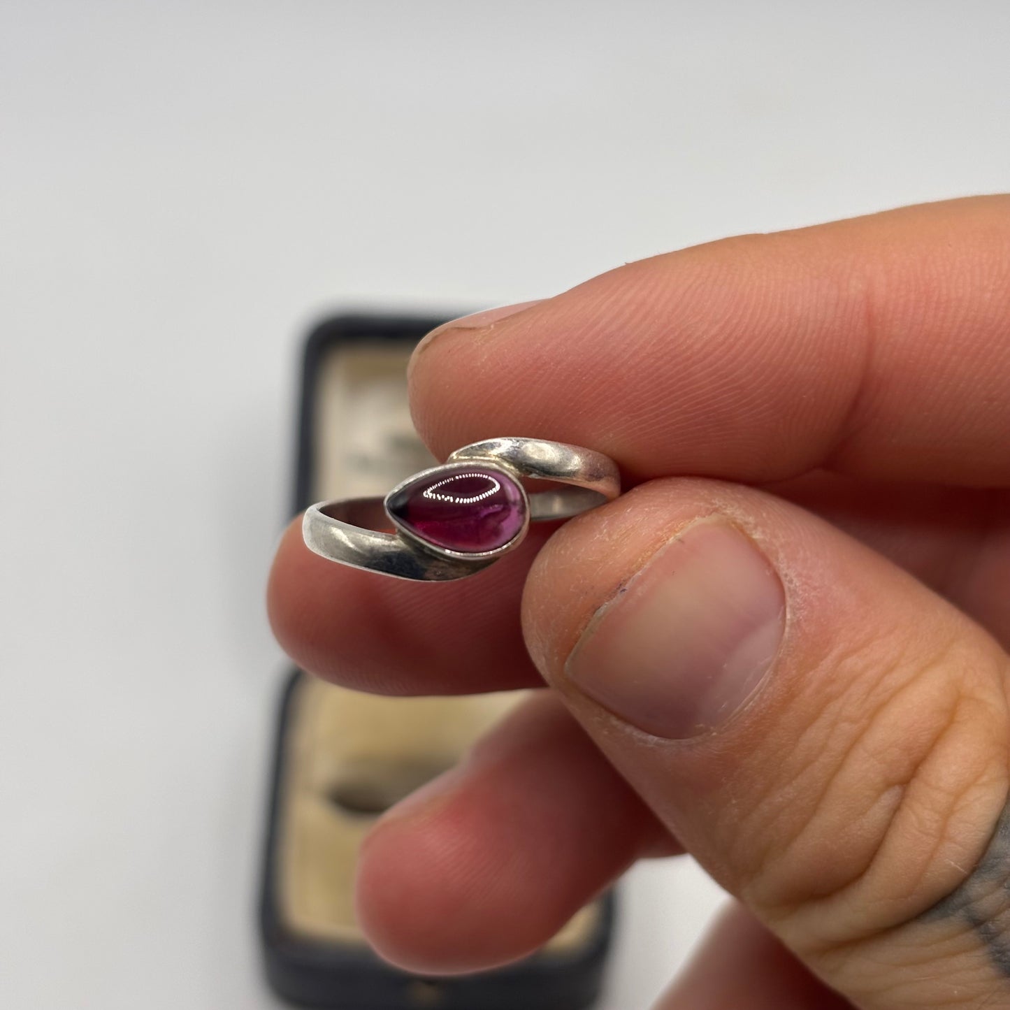 Silver Garnet Ring