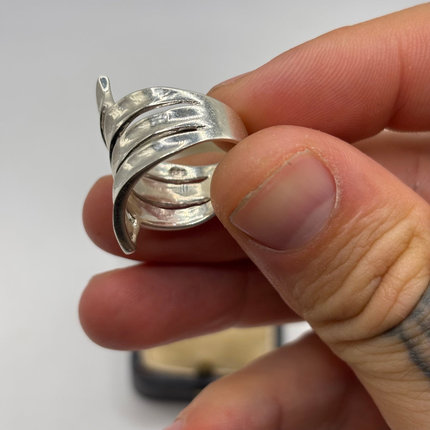 Silver Abstract Band Ring