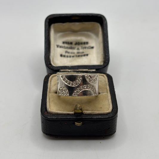 Silver Heavy Quartz Band Ring