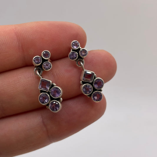 Silver Amethyst Earrings