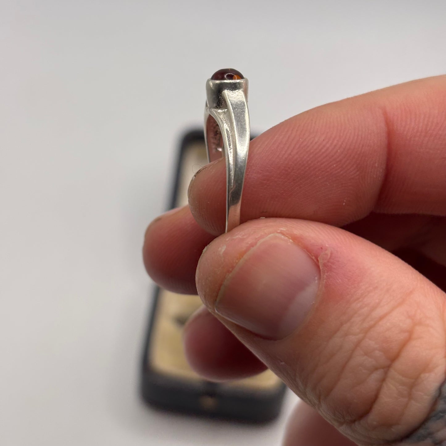 Silver Amber Ring (N 1/2)