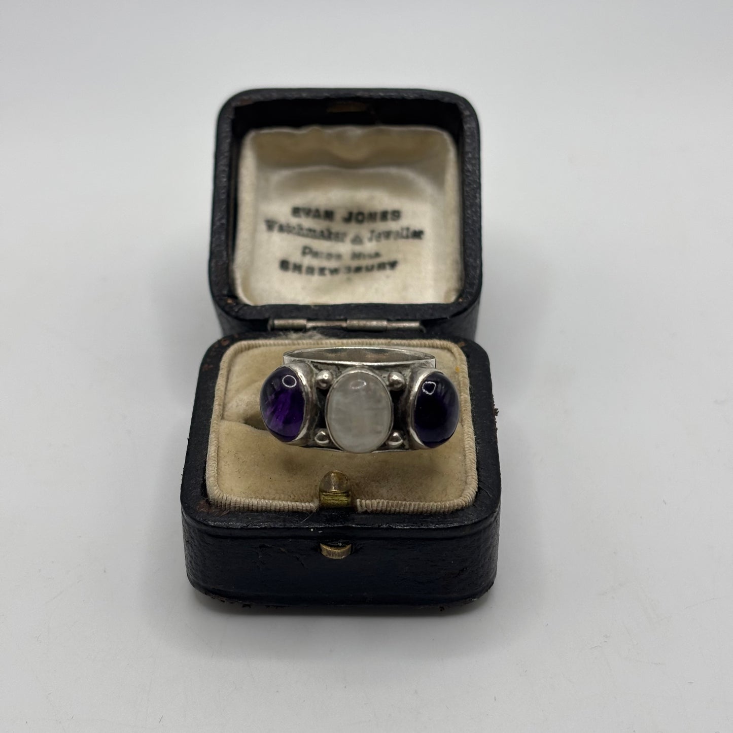 Silver Amethyst & Moonstone Ring (N)