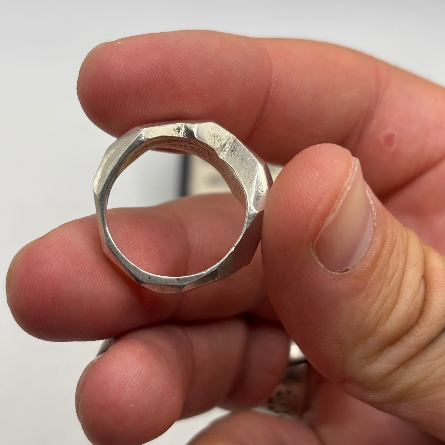 Silver Heavy Abstract Ring (R)