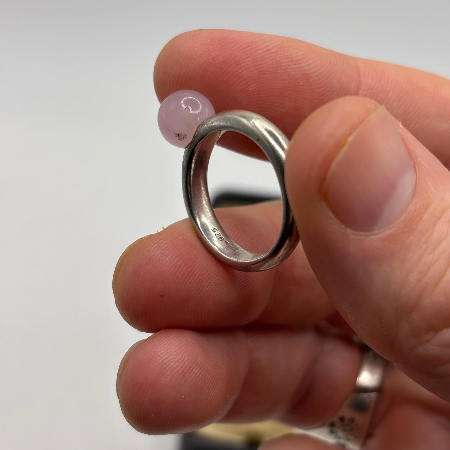 Silver Rose Quartz Ti Sento Ring (N)