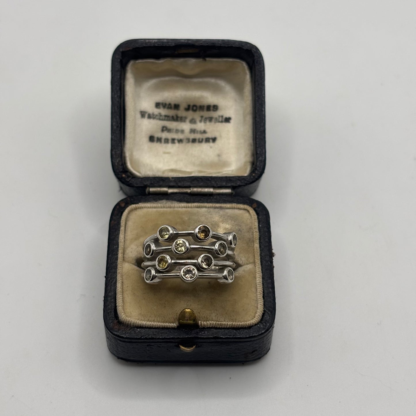 Silver Citrine Band Ring (O)