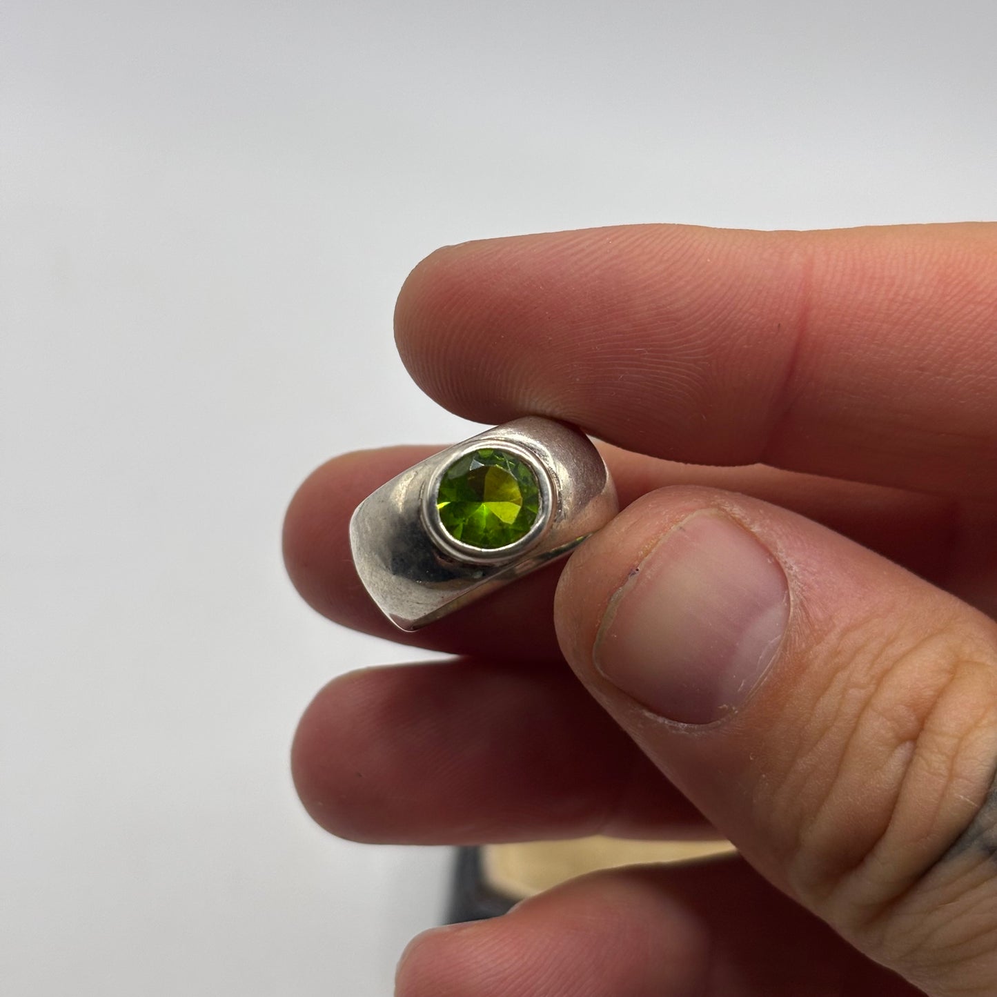 Silver Peridot Ring