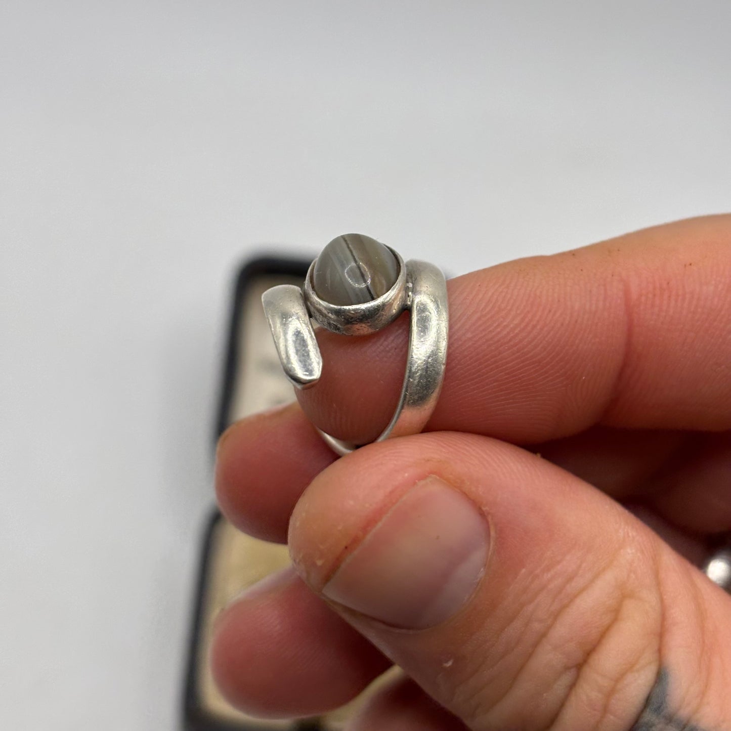 Silver Agate Ring