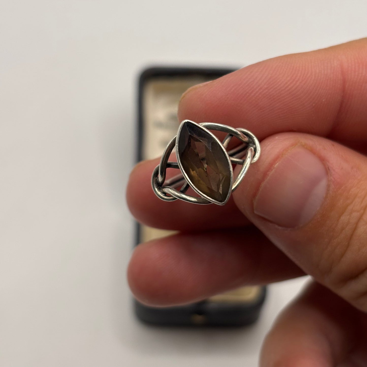 Silver Smokey Quartz Ring (N)