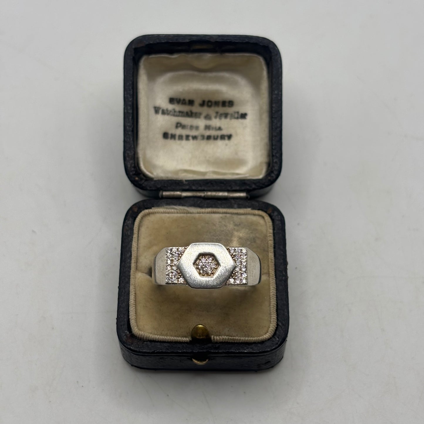 Silver Cubic Zirconia Signet Ring (W)