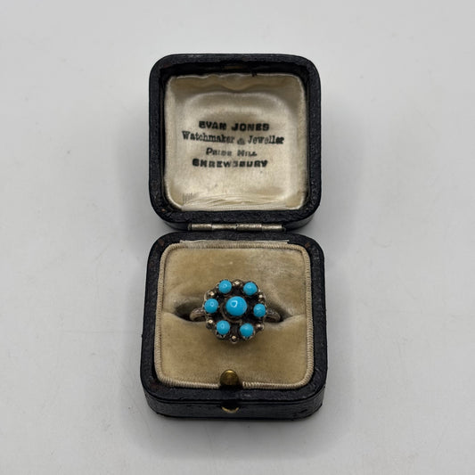Silver Zuni Snake Eye Turquoise Ring