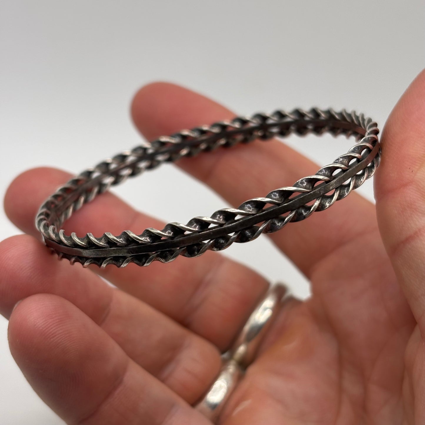 Silver Twisted Bangle (65mm)