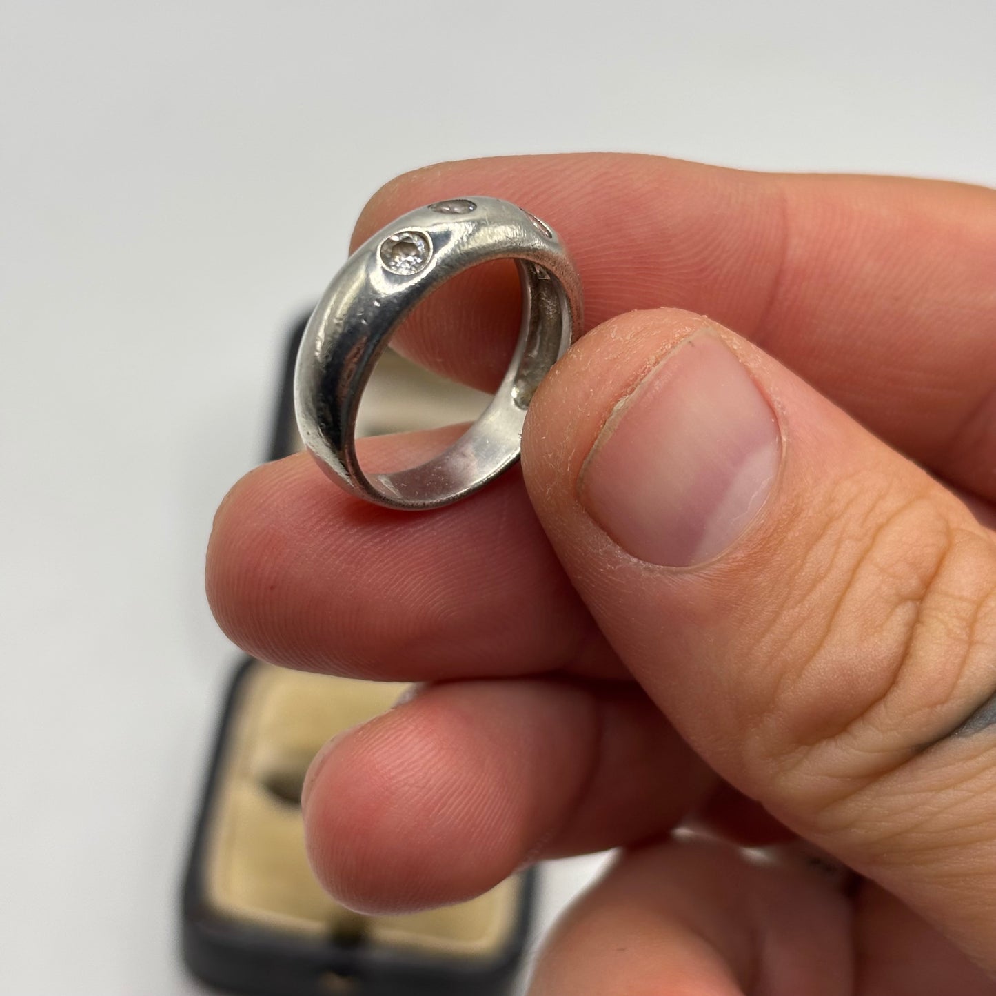 Silver Cubic Zirconia Band Ring