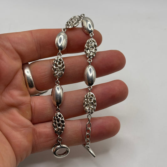 Silver 8” Unusual Link Bracelet