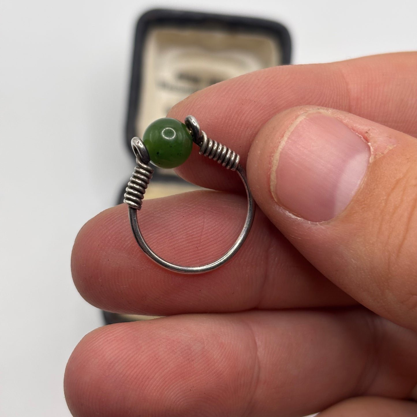 Silver Jade Ring (J)