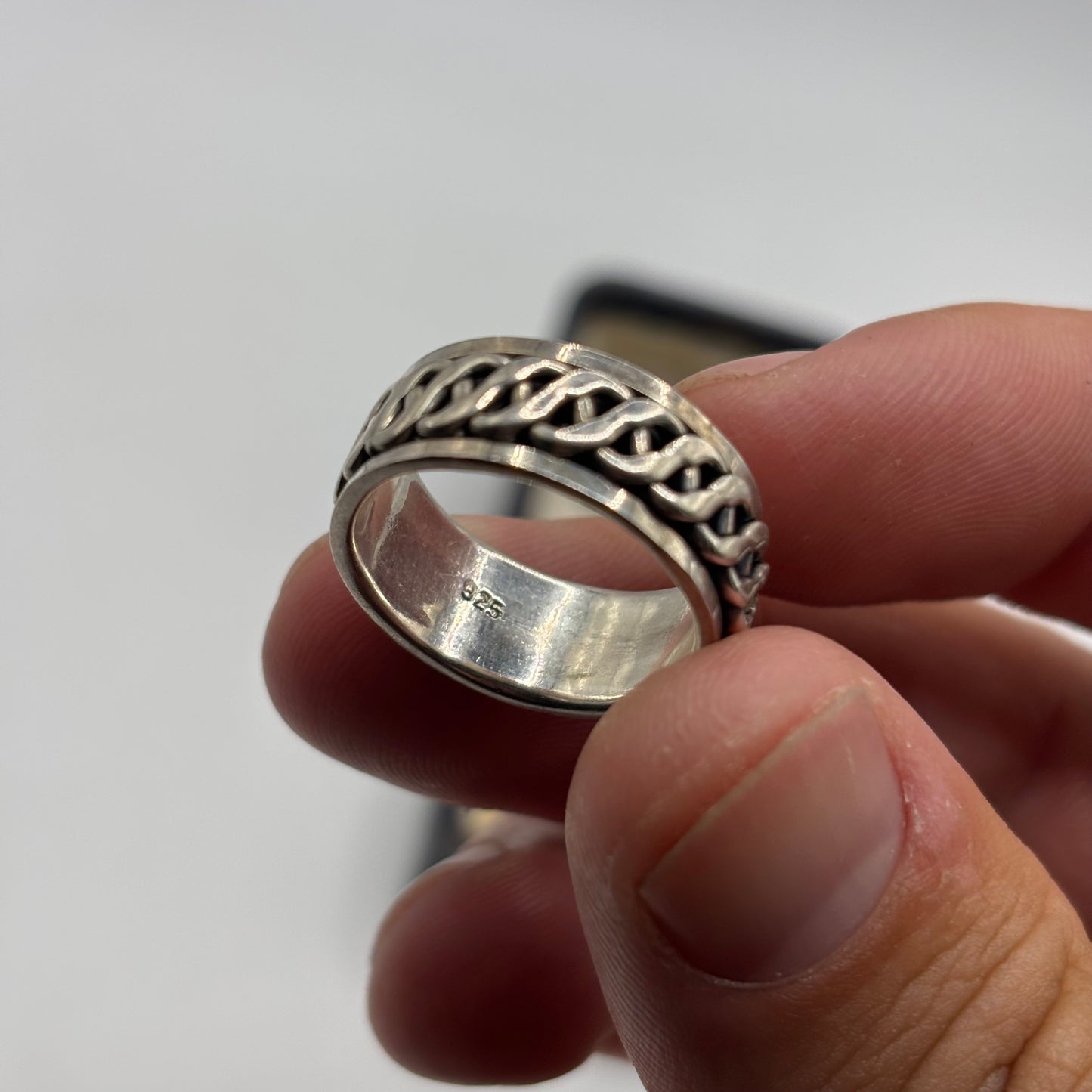 Silver Celtic Spinner Ring (O)