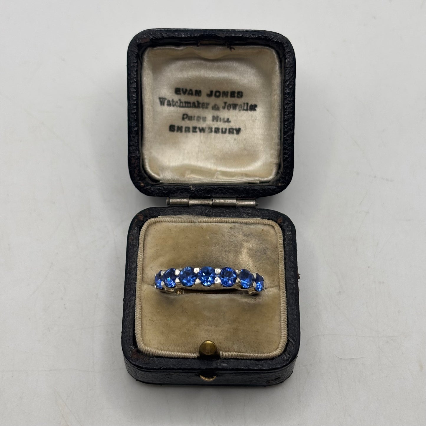 Silver Blue Stoned Ring (S 1/2)