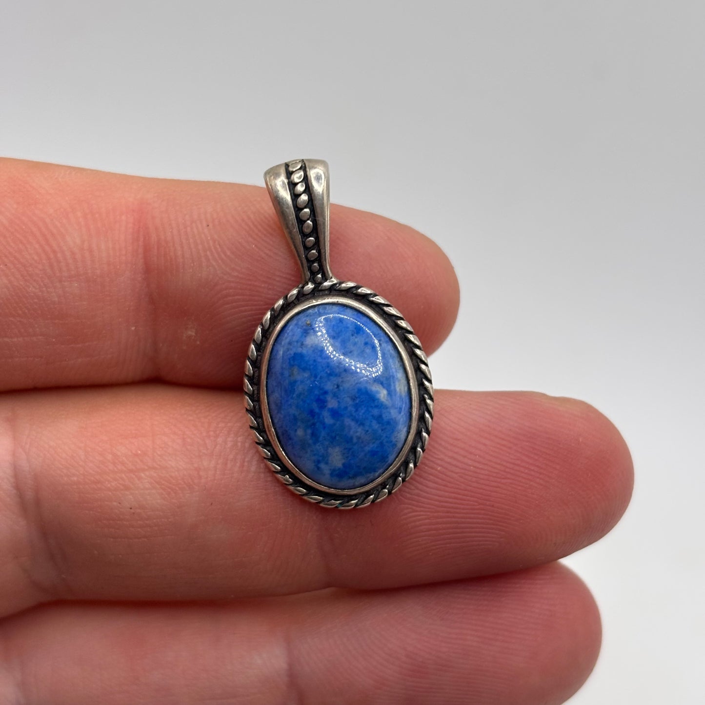 Silver Carolyn Pollack Sodalite Pendant (30mm)