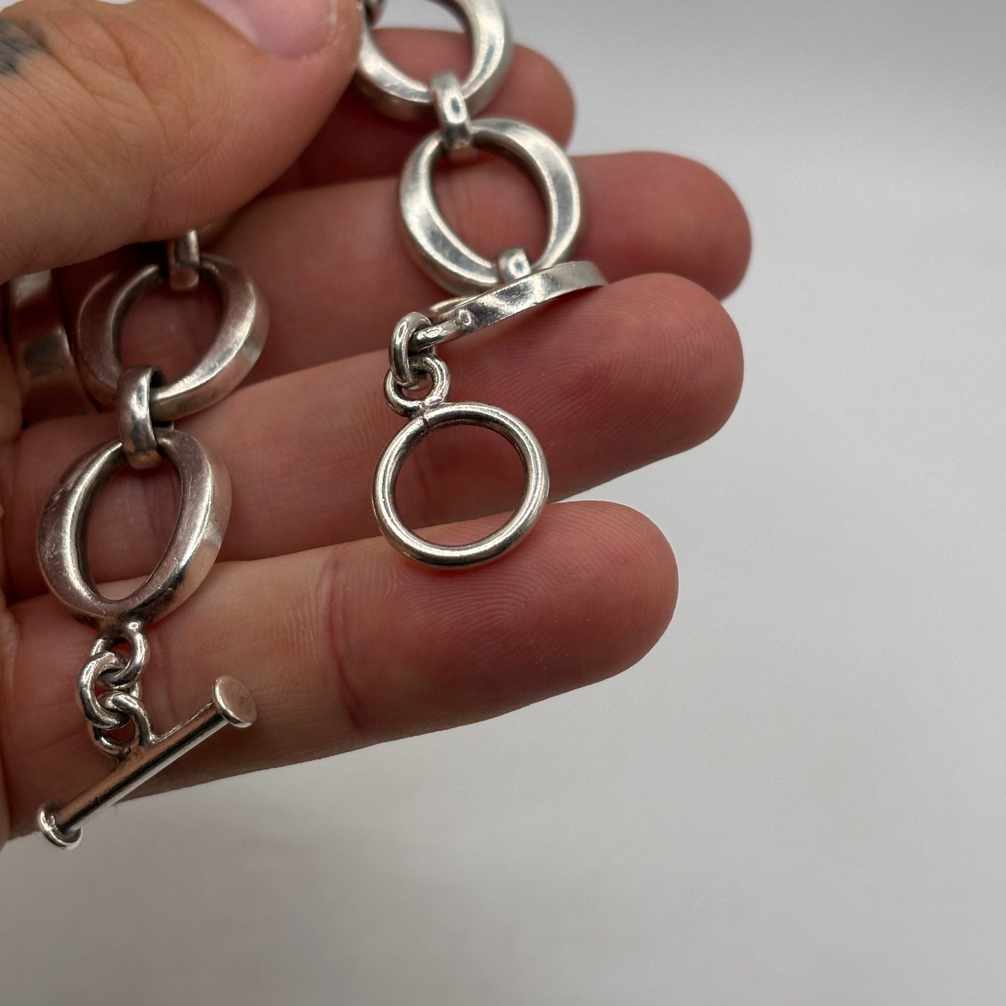 Silver 7.5” Chunky Bracelet