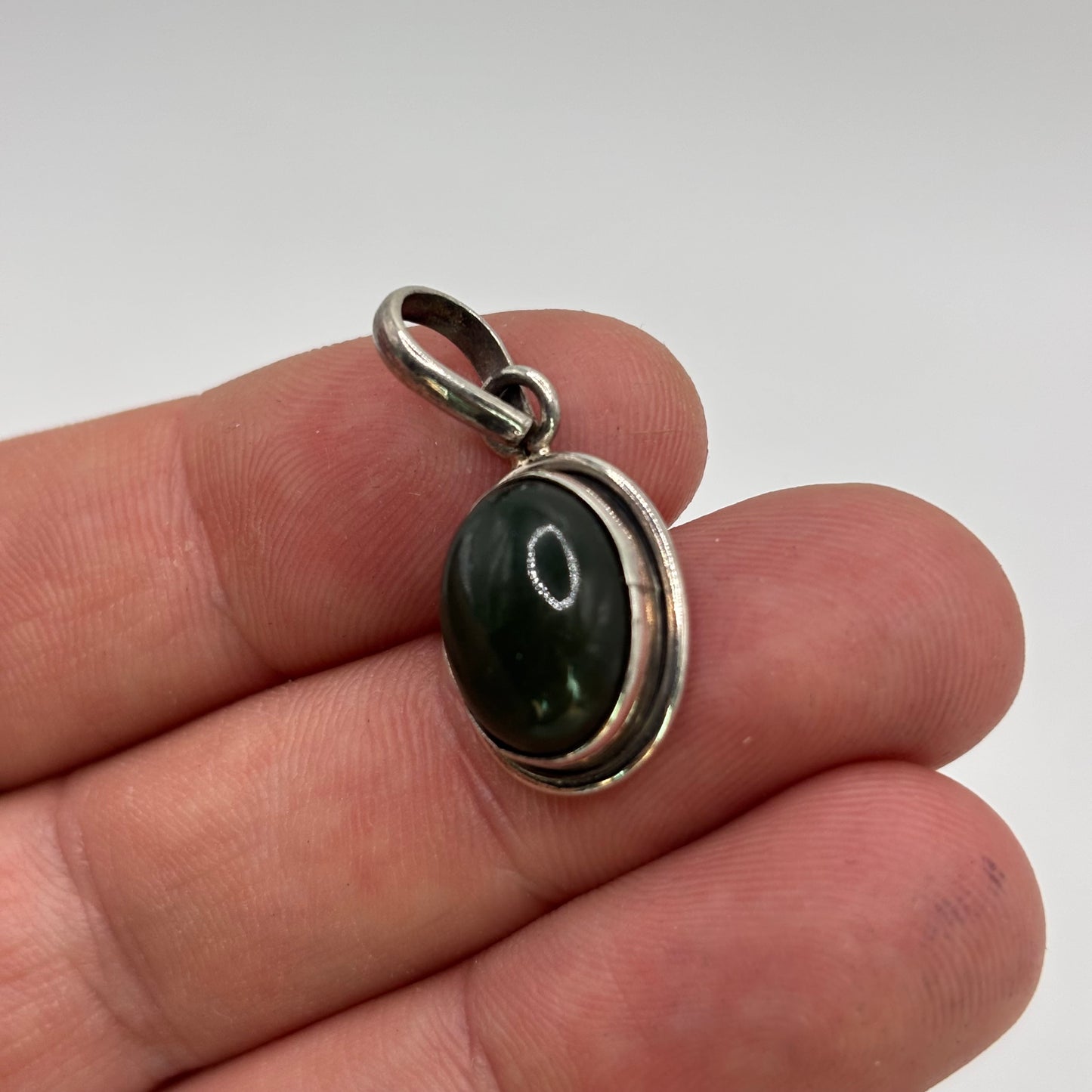 Silver Green Stone Pendant