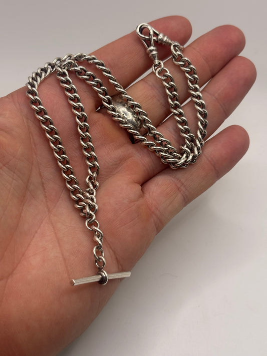 Silver 18” T-Bar Watch Chain