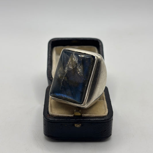 Silver HUGE Labradorite Ring (56g!!!)