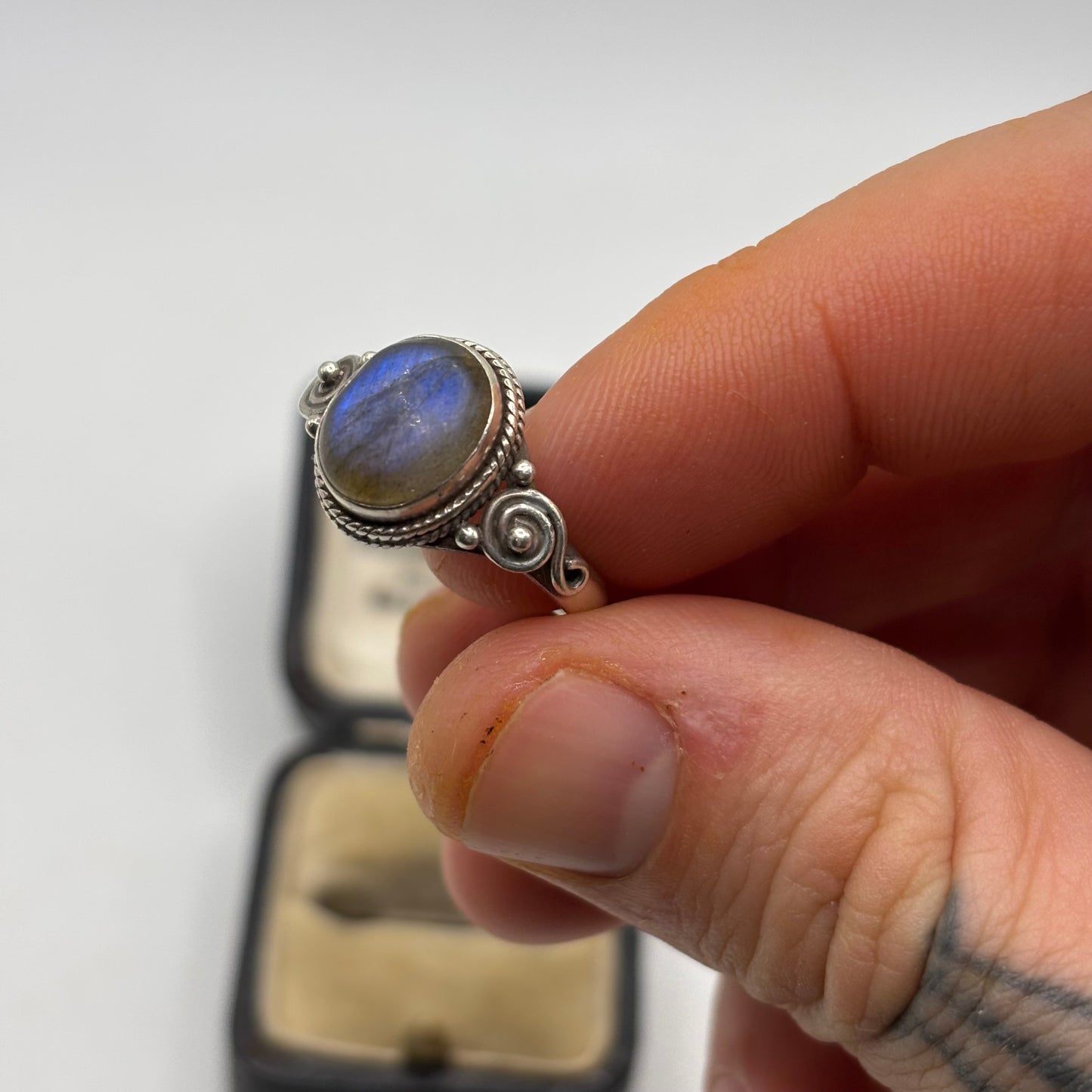 Silver Labradorite Ring