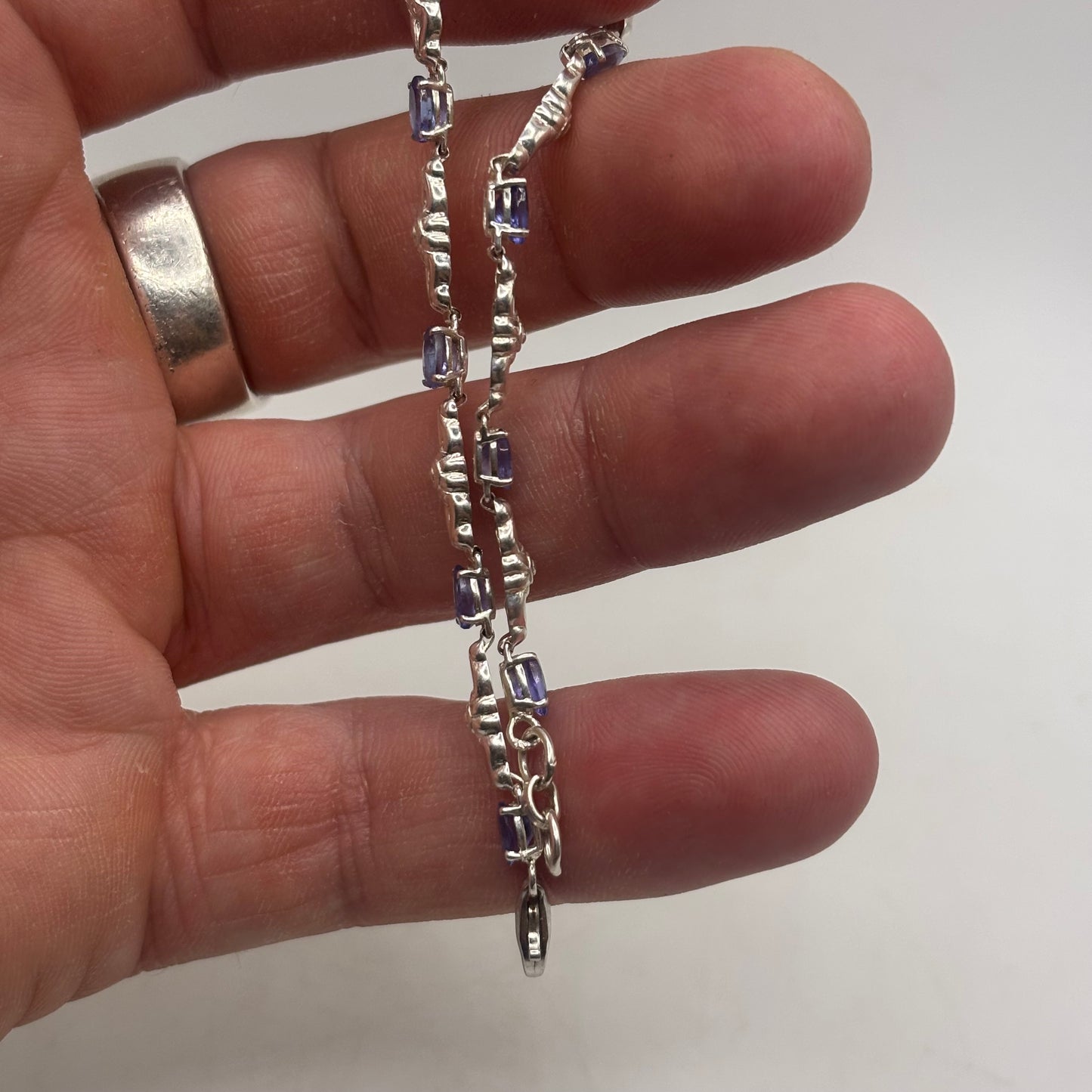 Silver 7.5” Tanzanite Bracelet