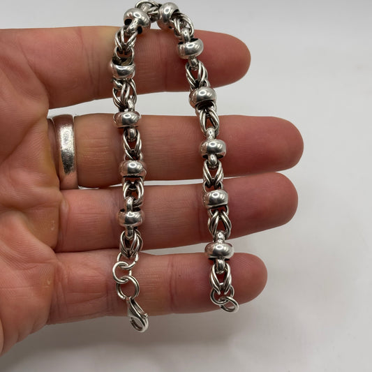 Silver 8” Unusual Link Bracelet