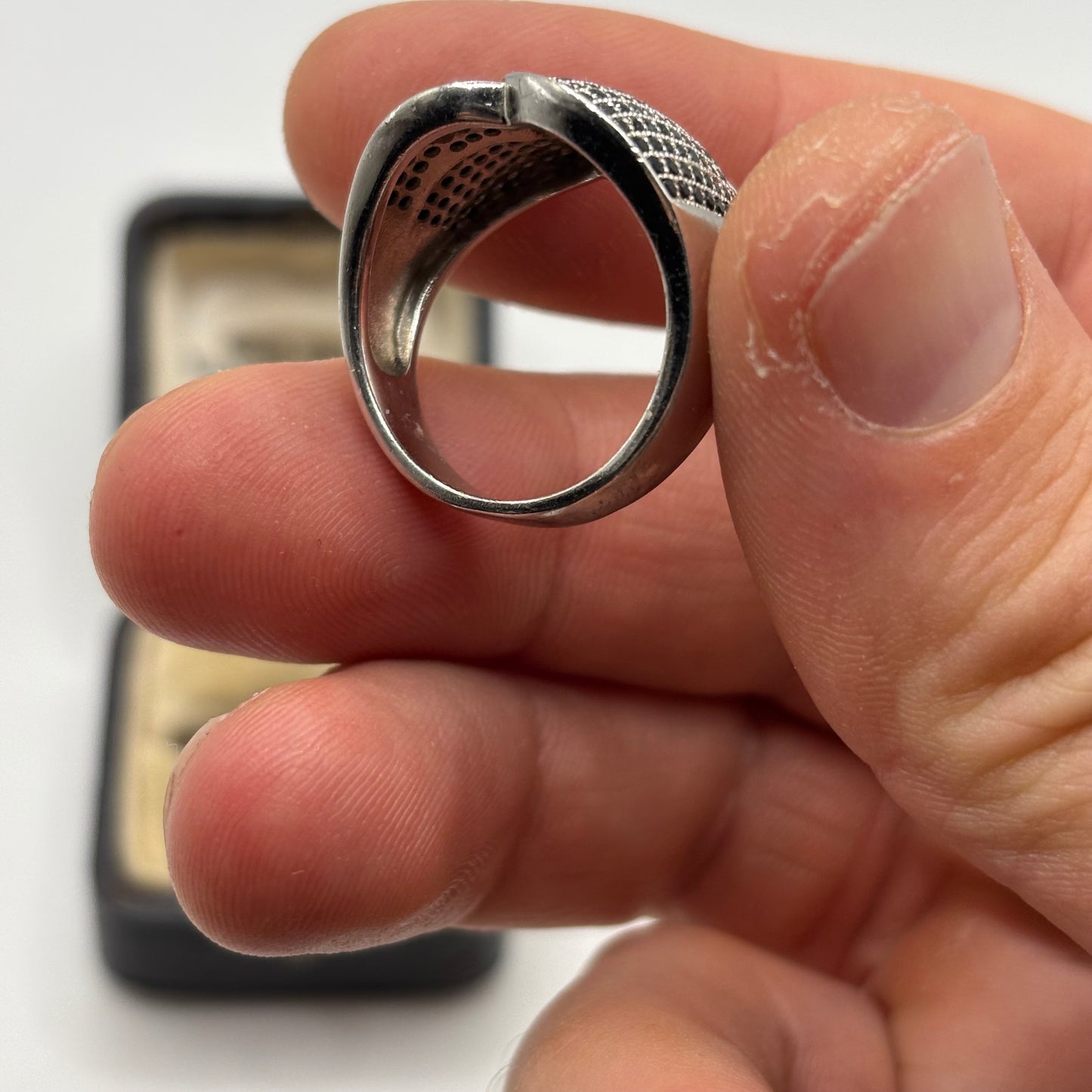 Silver Black CZ Ring