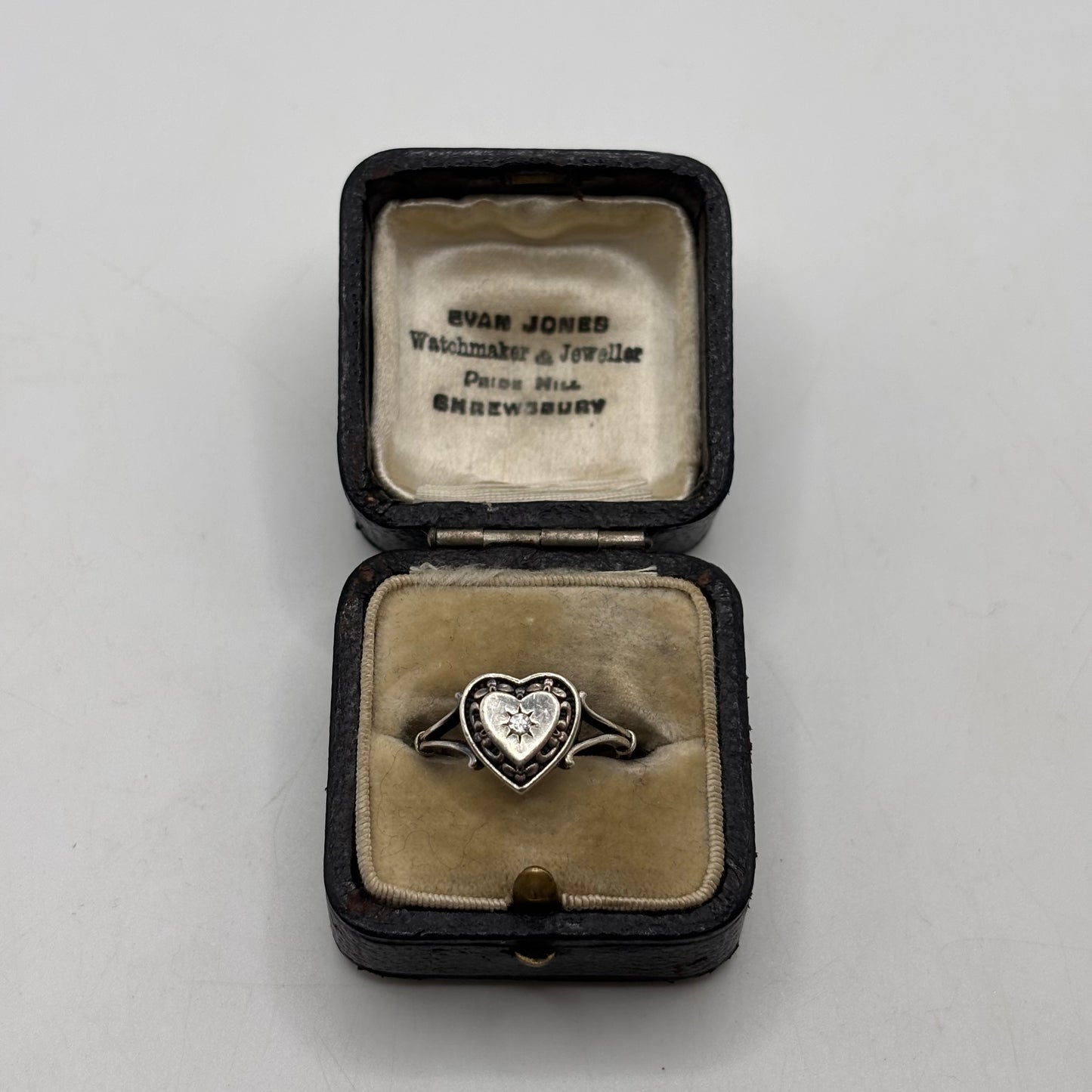 Silver Regal Rose Heart Ring