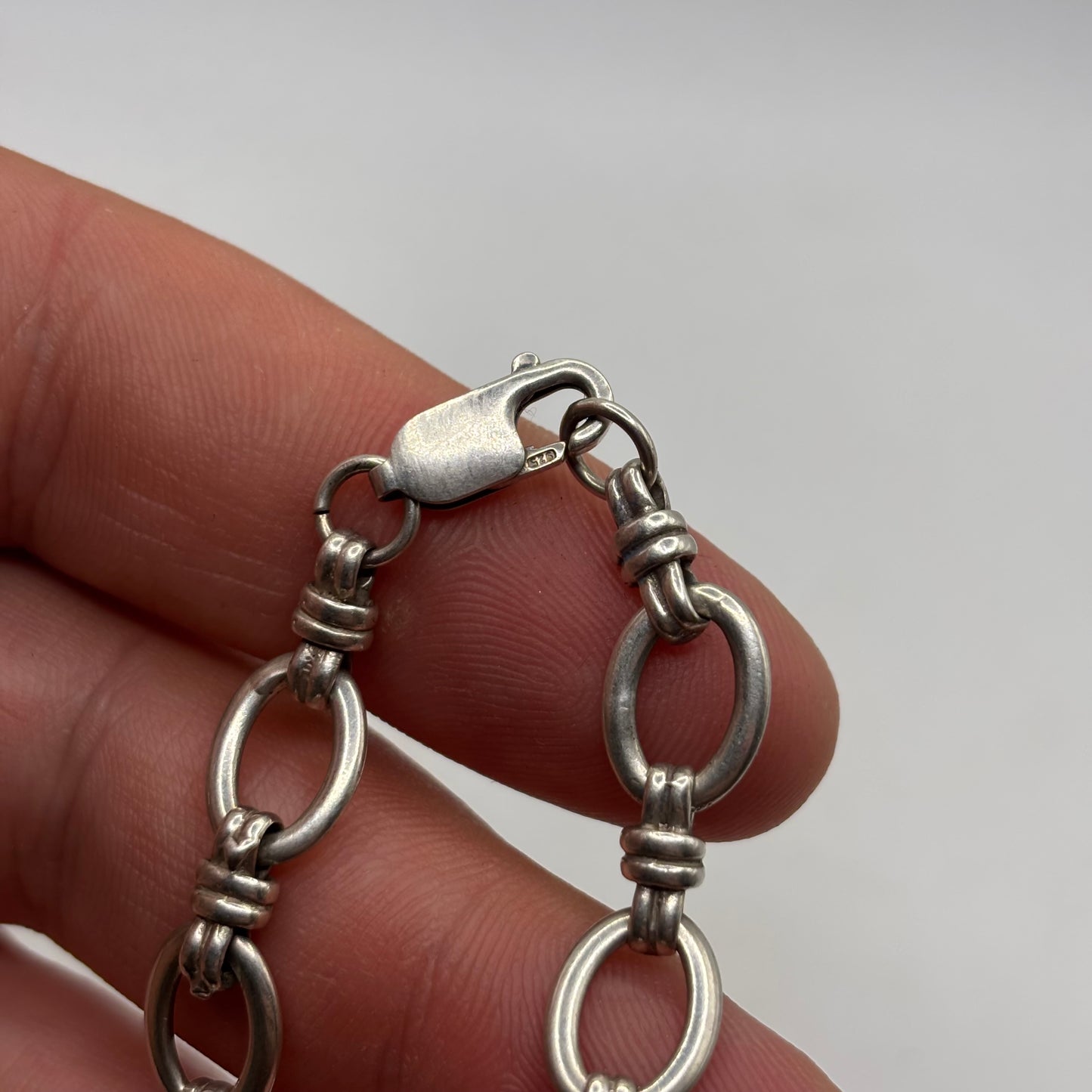 Silver 7” Unusual Link Bracelet