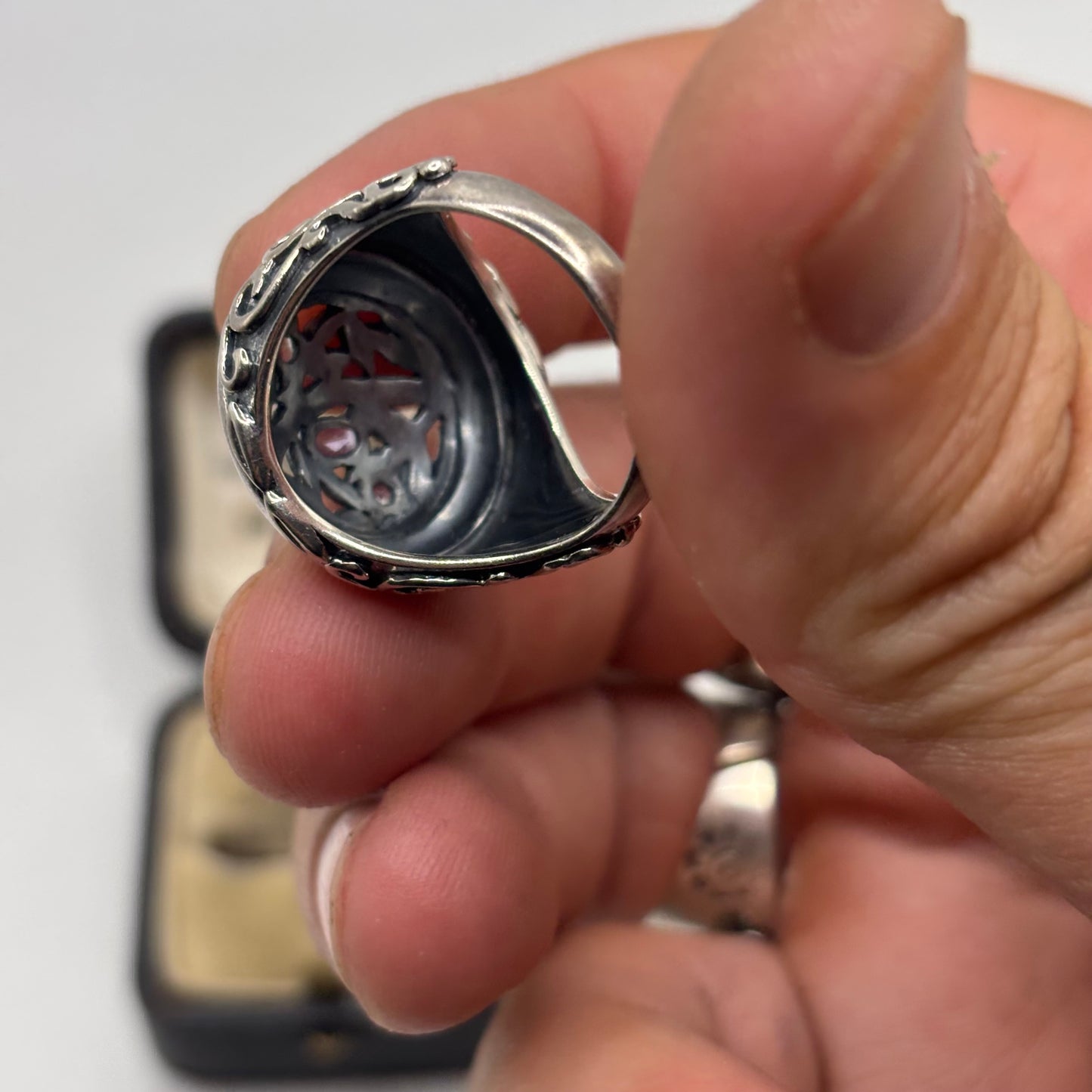 Silver Heavy Amethyst Ring (S)